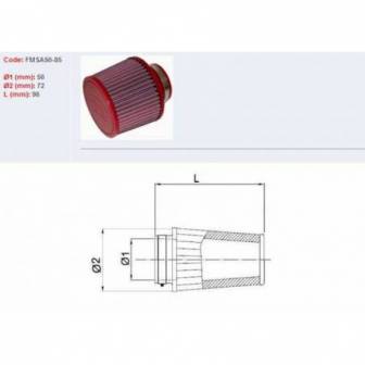 Filtro De Aire De Potencia BMC Ø50 FMSA50-85