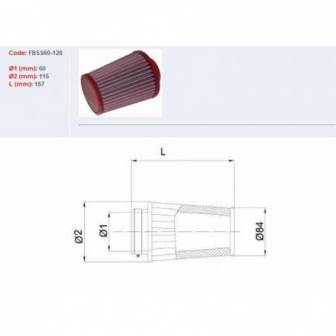 Filtro De Aire De Potencia BMC Ø60 FBSS60-128