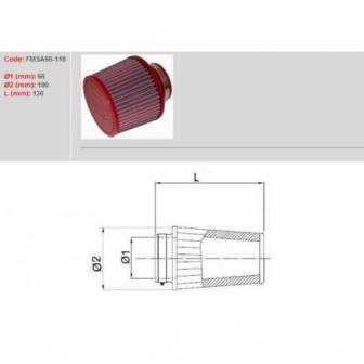 Filtro De Aire De Potencia BMC Ø66 FMSA66-110