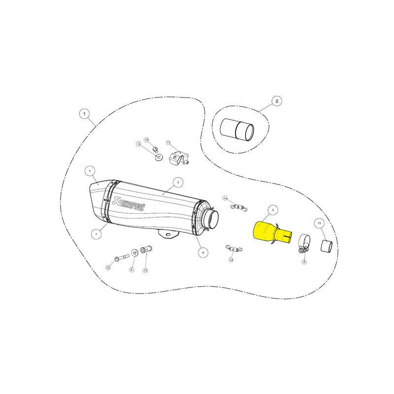 TUBO UNION AKRAPOVIC PIAGGIO L-PI5SO1