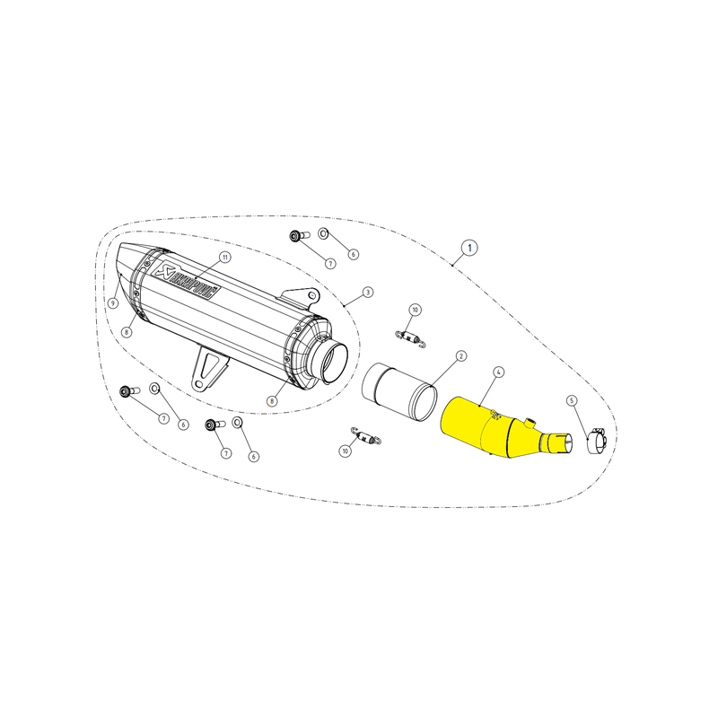 TUBO UNION AKRAPOVIC YAMAHA L-Y3SO3