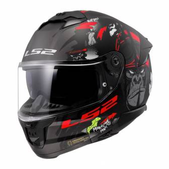 Casco LS2 FF808 Stream II Angry Monkey Matt Black Red