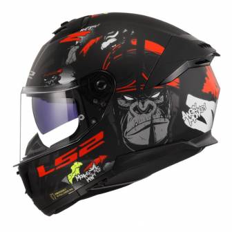 Casco LS2 FF808 Stream II Angry Monkey Matt Black Red