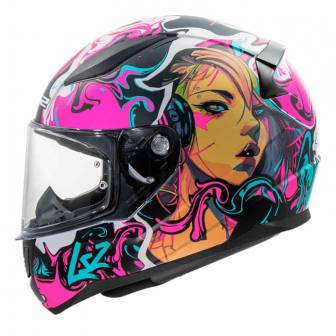 Casco LS2 FF353 Rapid II Cyberg Purple Cyan