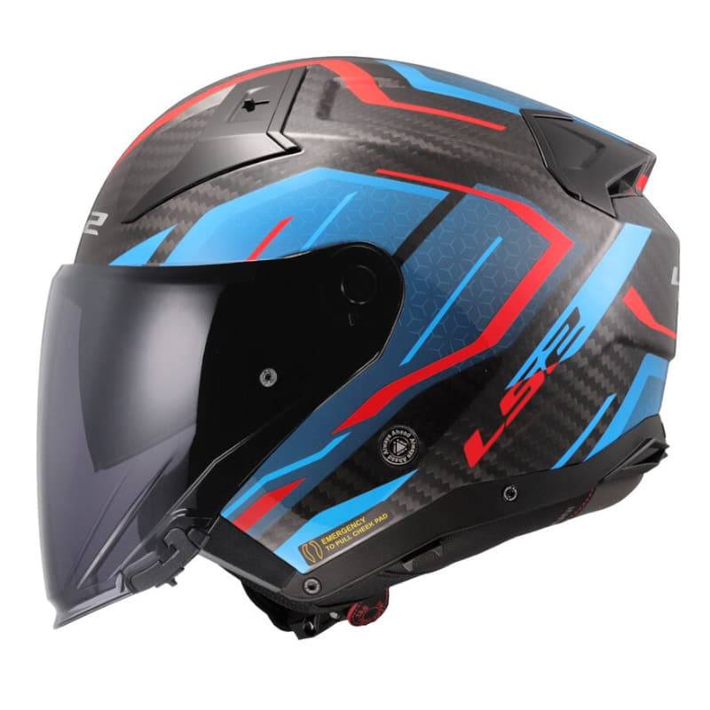 Casco LS2 OF603 Infinity II Carbon Urus Blue Red