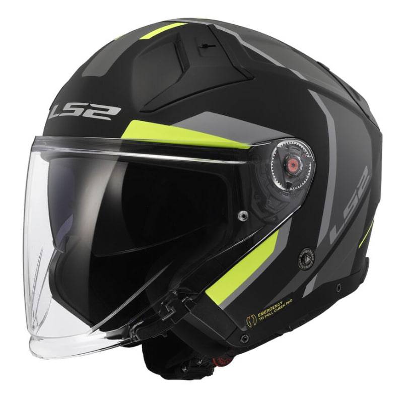 Casco LS2 OF603 Infinity II Focus Matt Black H-V Yellow