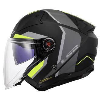 Casco LS2 OF603 Infinity II Focus Matt Black H-V Yellow