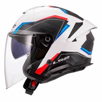 Casco LS2 OF618 Verso II Air White Blue Red