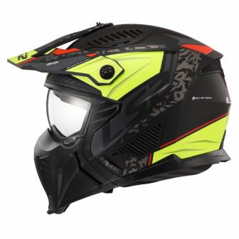 Casco LS2 OF606 Drifter Devor Matt Black H-V Yellow