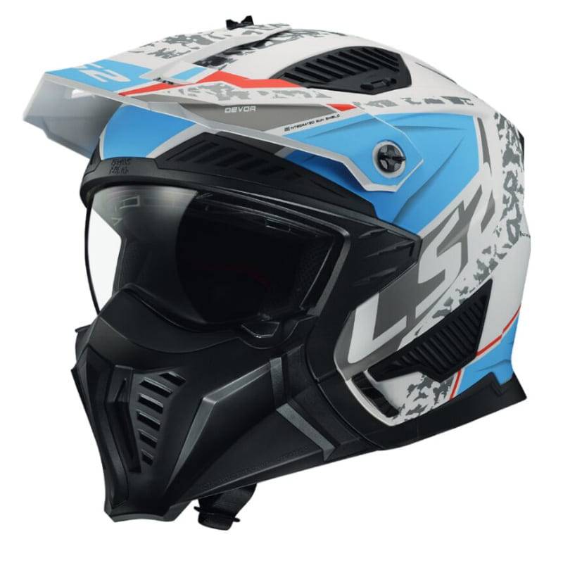 Casco LS2 OF606 Drifter Devor Matt White Blue