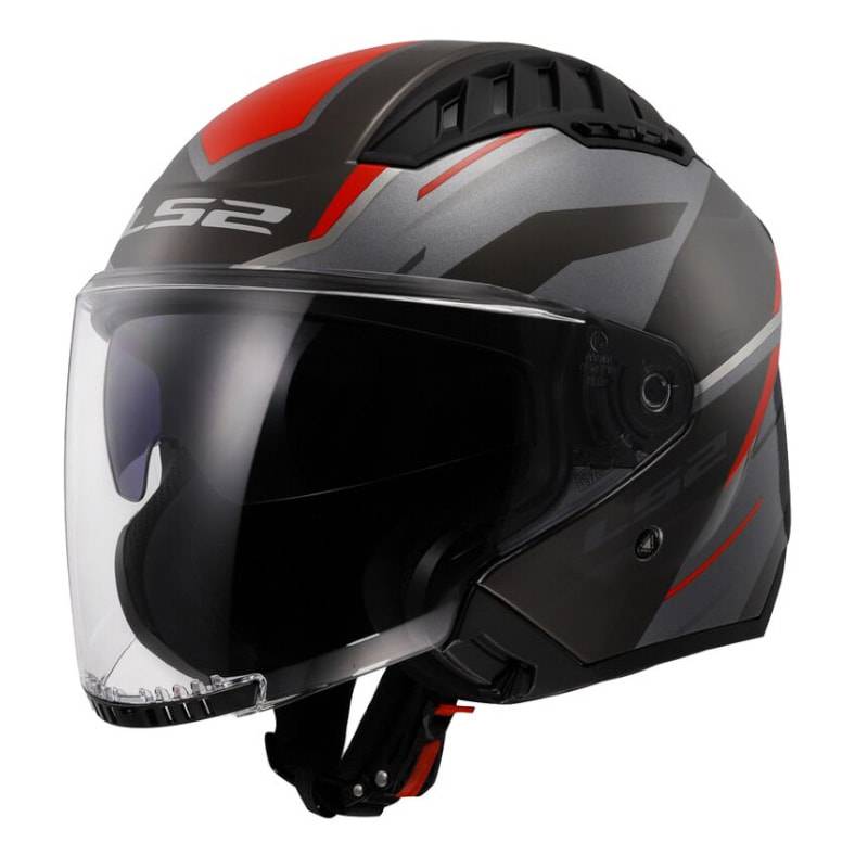 Casco LS2 OF600 Copter II Diston Grey Red