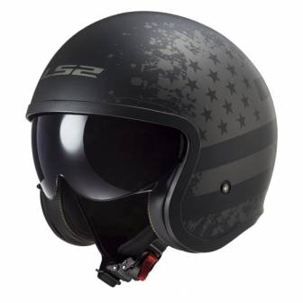 Casco LS2 OF599 Spitfire II Black Flag Titanium