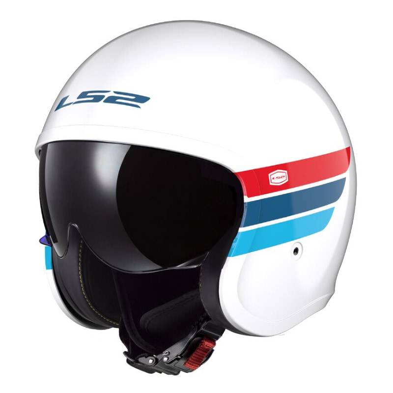 Casco LS2 OF599 Spitfire II Retro White Blue Red