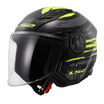 Casco LS2 OF616 Airflow II Brush Black H-V Yellow