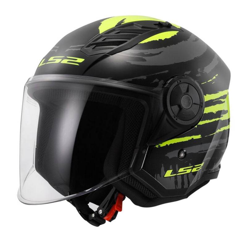 Casco LS2 OF616 Airflow II Brush Black H-V Yellow