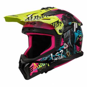 Casco LS2 MX708 Fast II Gorilla Purple H-V Yellow