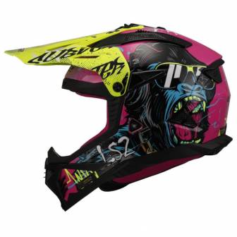 Casco LS2 MX708 Fast II Gorilla Purple H-V Yellow