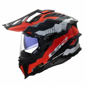 Casco LS2 MX701 Explorer Carbon Trick White Red