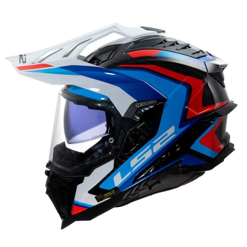 Casco LS2 MX701 Explorer Carbon Frontier II White Blue