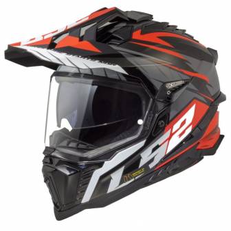 Casco LS2 MX701 Explorer Spire Black Titanium Red