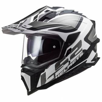 Casco LS2 MX701 Explorer Alter Matt Black White