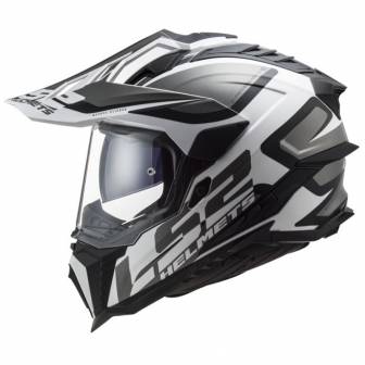 Casco LS2 MX701 Explorer Alter Matt Black White