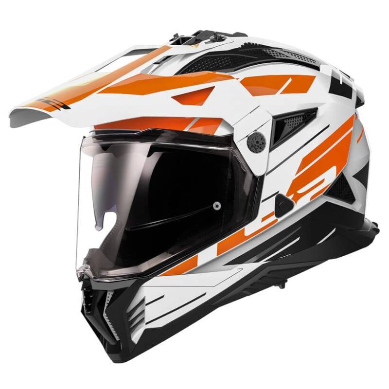 Casco LS2 MX702 Pioneer II Namib White Orange