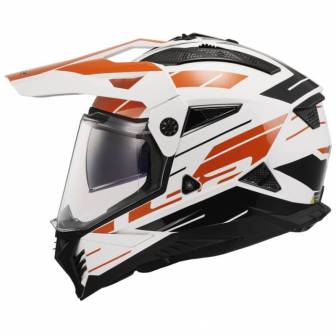 Casco LS2 MX702 Pioneer II Namib White Orange