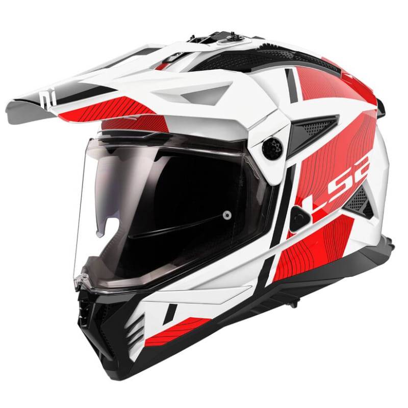 Casco LS2 MX702 Pioneer II Hill White Red