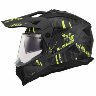 Casco LS2 MX702 Pioneer II Crazy Matt Black H-V Yellow