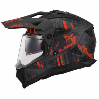 Casco LS2 MX702 Pioneer II Crazy Black Red