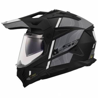 Casco LS2 MX702 Pioneer II Hill Matt Black White