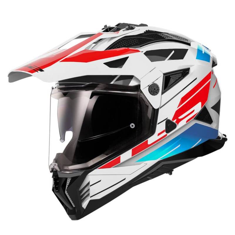 Casco LS2 MX702 Pioneer II Namib White Blue Red