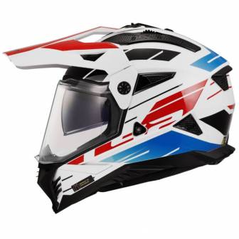 Casco LS2 MX702 Pioneer II Namib White Blue Red