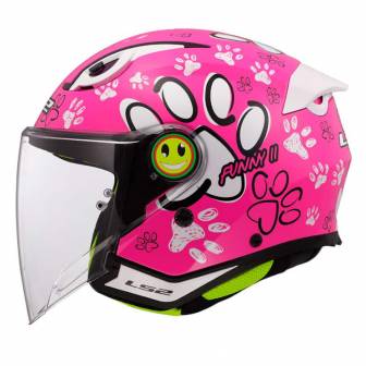 Casco LS2 Junior OF622 Funny II Paws Pink