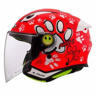 Casco LS2 Junior OF622 Funny II Paws Red