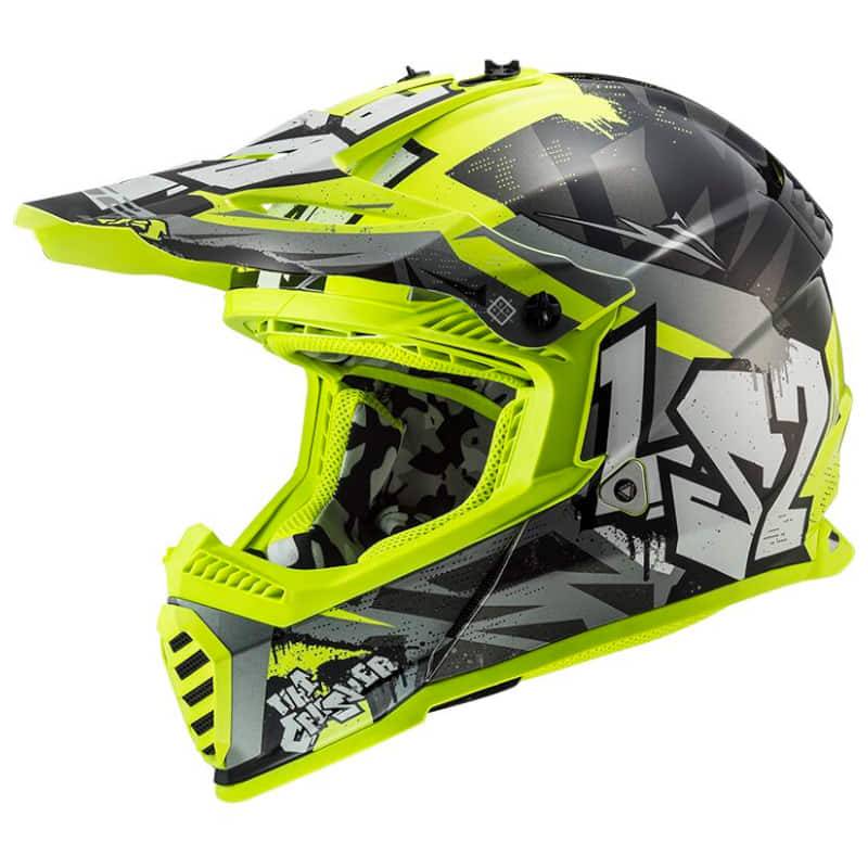 Casco LS2 Junior MX437 Fast Evo II Crusher Black Yellow