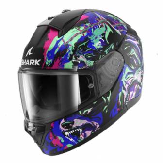 Casco Shark Ridill 2 Racing Beast Matt Black Violet Green