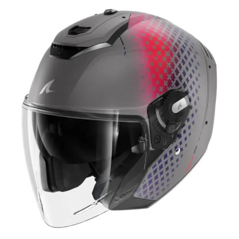 Casco Shark RS Jet Stride Matt Silver Violet Blue