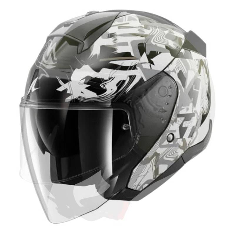 Casco Shark Skwal Jet Pranz Black White Gold