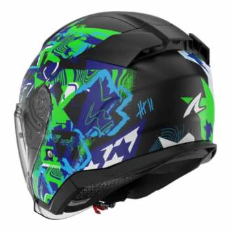 Casco Shark Skwal Jet Pranz Matt Black Green Blue