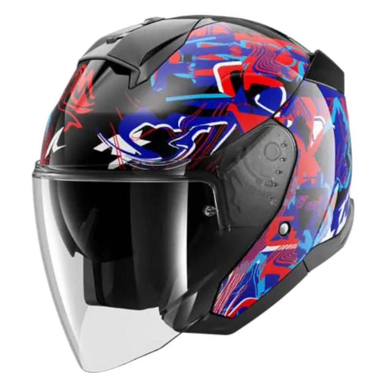 Casco Shark Skwal Jet Pranz Black Blue Red