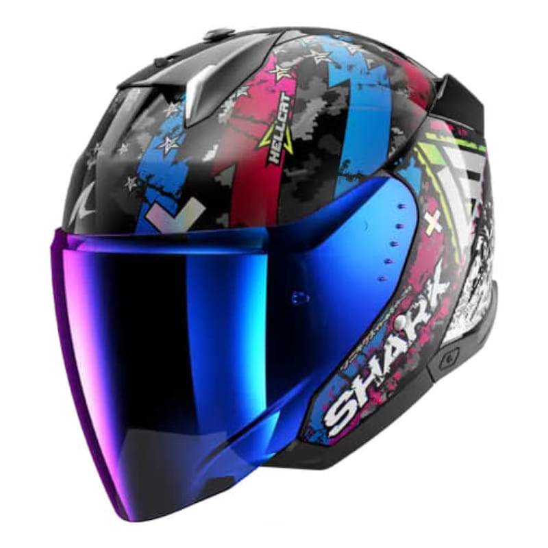 Casco Shark Skwal i3 Jet Hellcat Black Chrom Blue