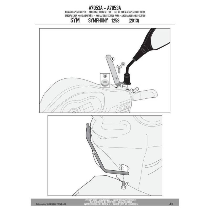 Kit Anclajes Givi Especifico Para 7053a