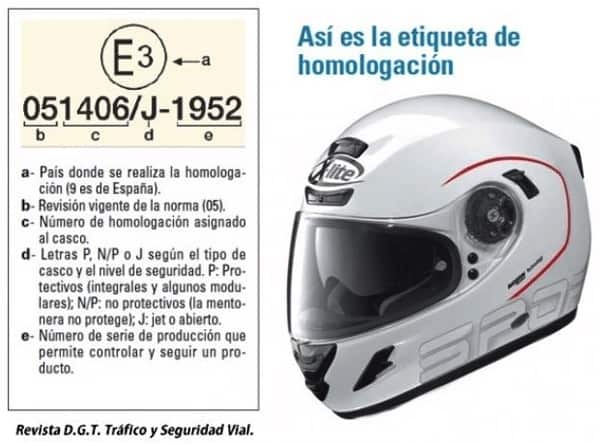 Homologación a cumplir por los cascos de moto en España